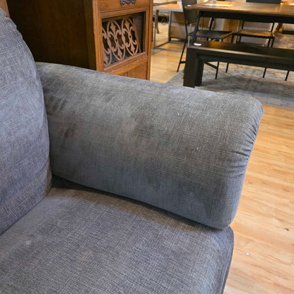 Dark Grey Curved Arm Loveseat