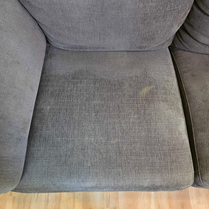 Dark Grey Curved Arm Loveseat