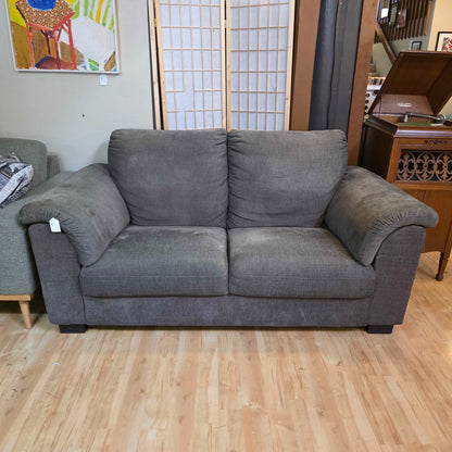 Dark Grey Curved Arm Loveseat