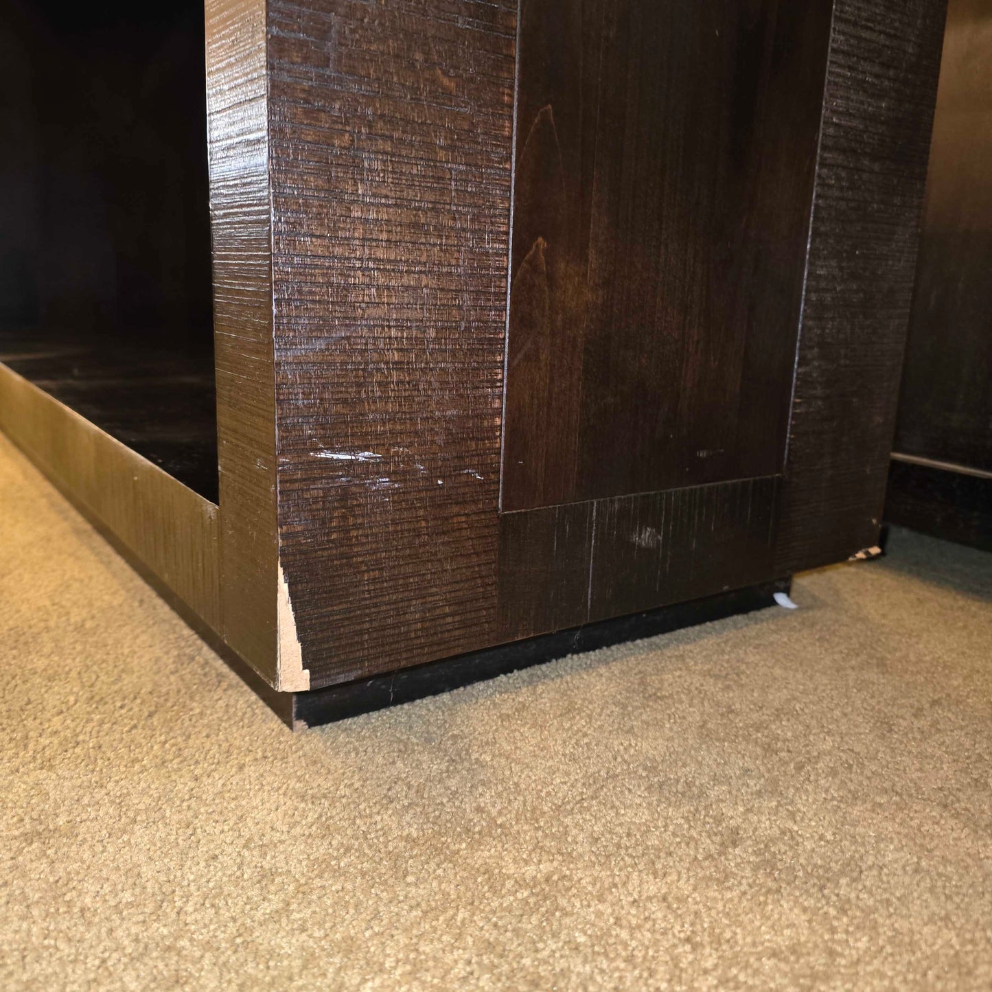 Dark Wood Open Console w/ 2 Drawers