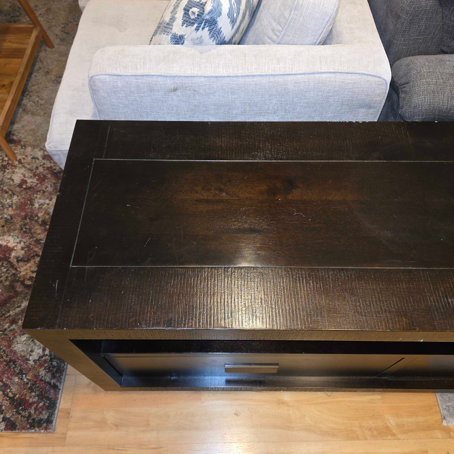 Dark Wood 2 Drawer Media Console