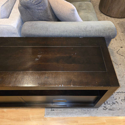 Dark Wood 2 Drawer Media Console