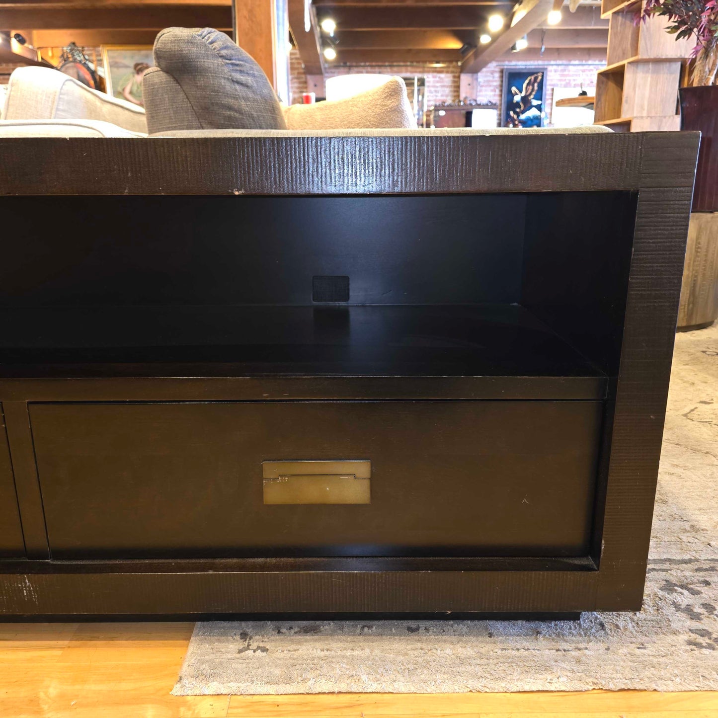 Dark Wood 2 Drawer Media Console