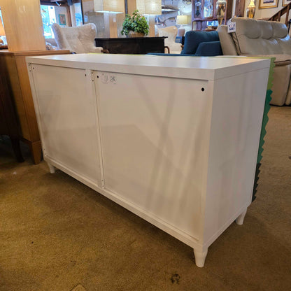 Wavy Custom Made Sculptural Green 2 Drawer Cabinet