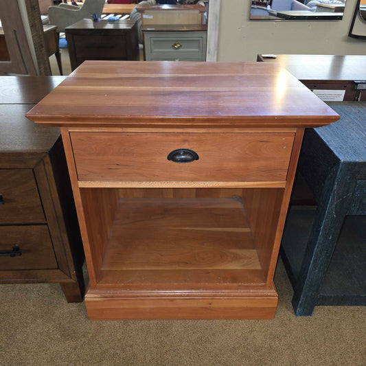 Cherry One Drawer Nightstand w Cubby