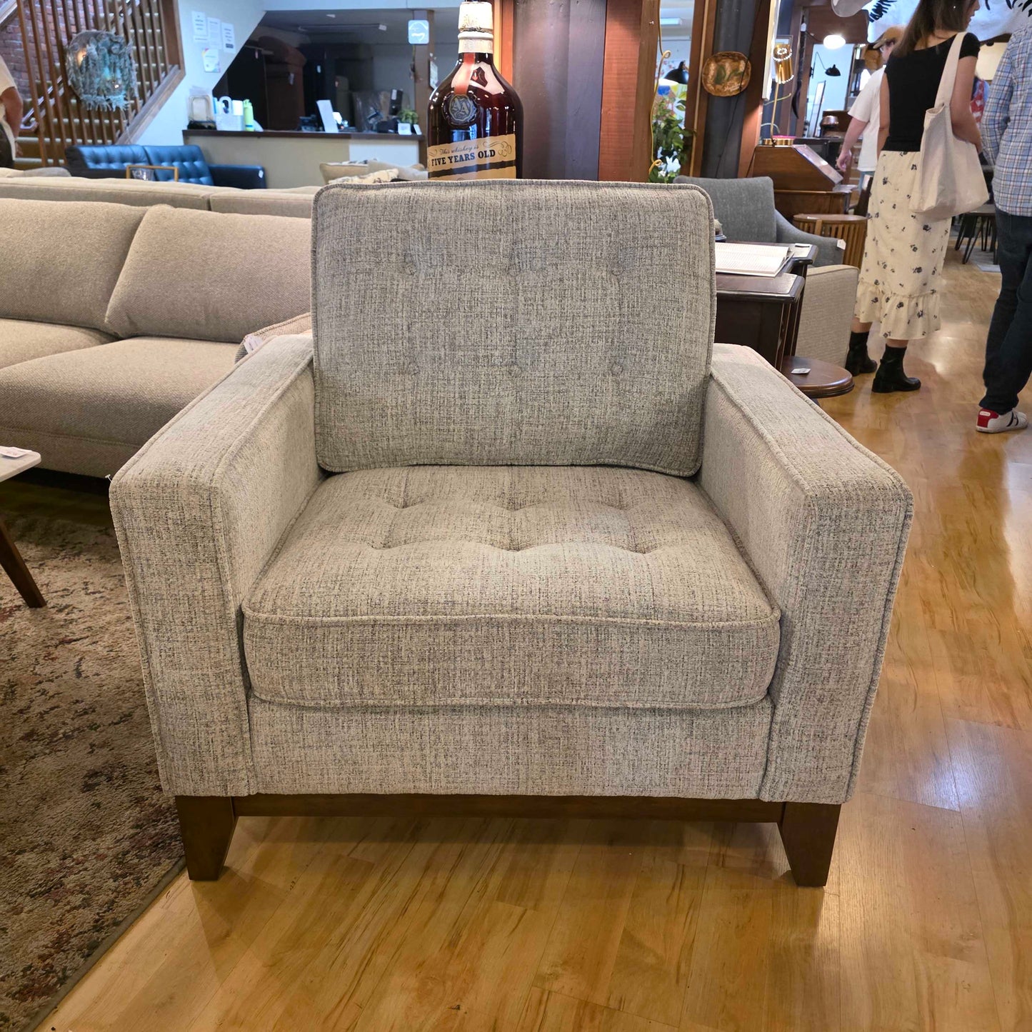 Flax Button Tufted Chair