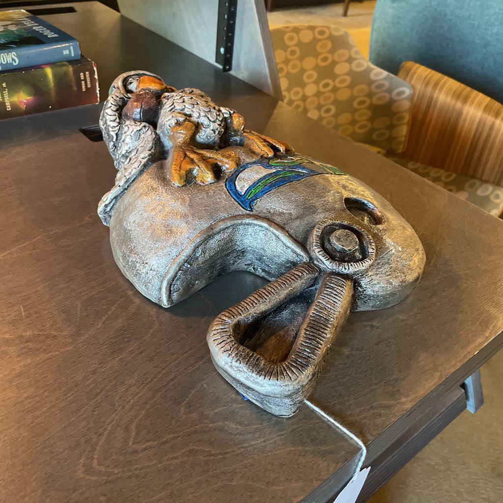 Pottery Seahawks Helmet & Mascot Plaque UNIQUE FINDS