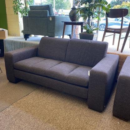 NATUZZI Dark Taupesque Tweedish Studio Size Sofa