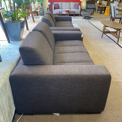 NATUZZI Dark Taupesque Tweedish Studio Size Sofa