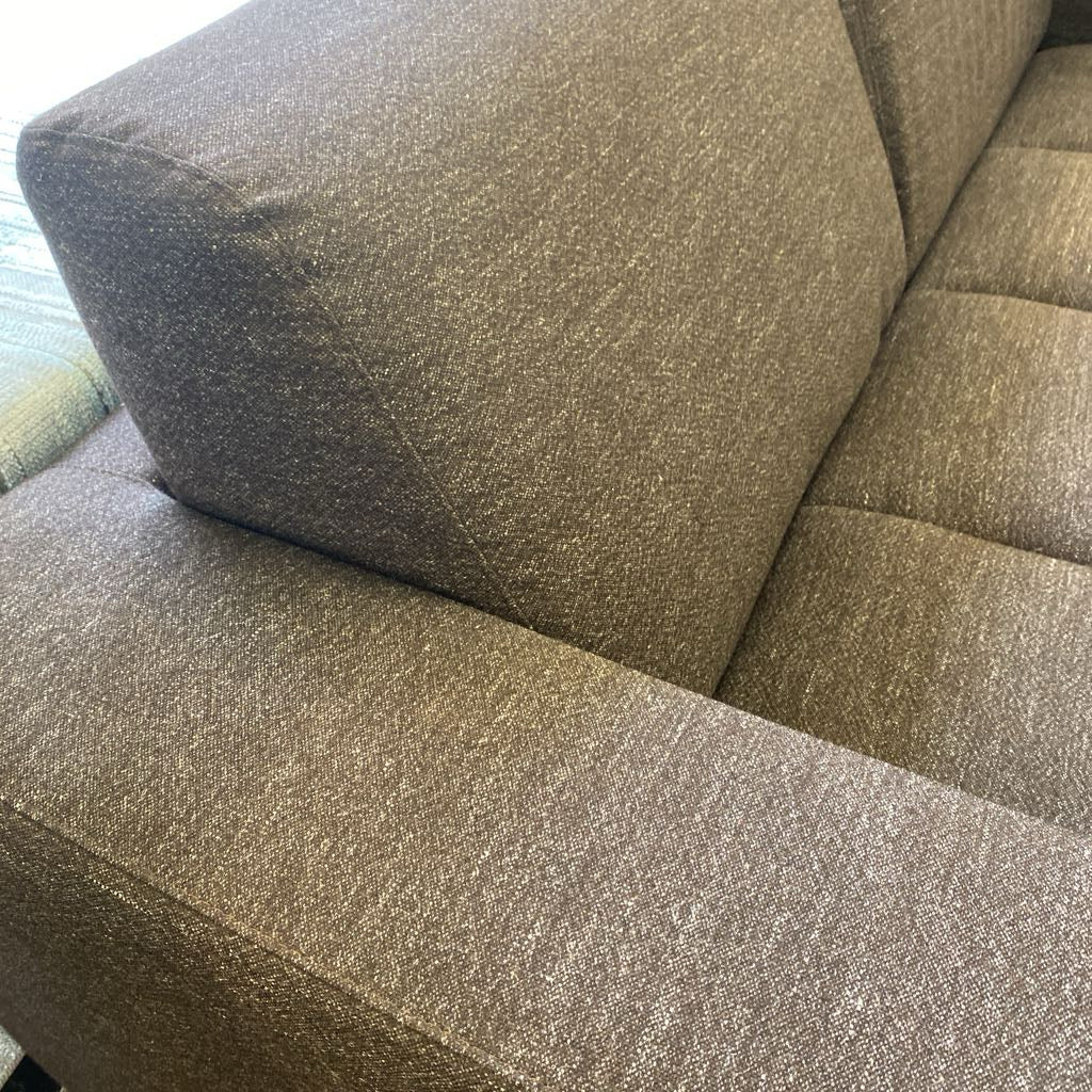 NATUZZI Dark Taupesque Tweedish Studio Size Sofa