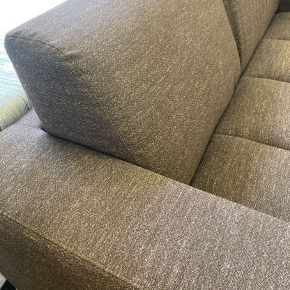 NATUZZI Dark Taupesque Tweedish Studio Size Sofa