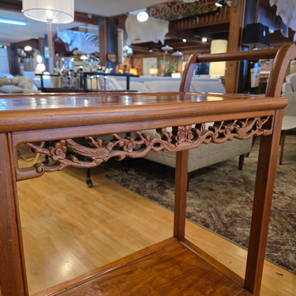 Carved Wood Bar Cart