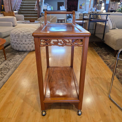 Carved Wood Bar Cart
