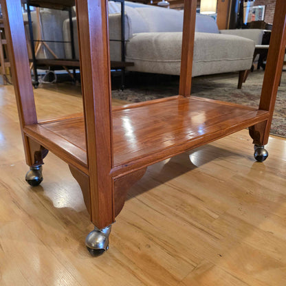 Carved Wood Bar Cart