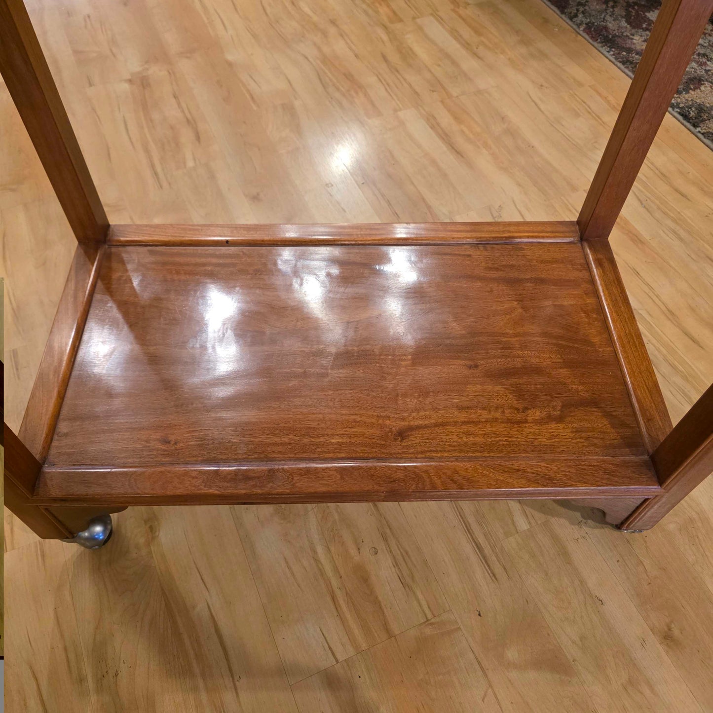 Carved Wood Bar Cart
