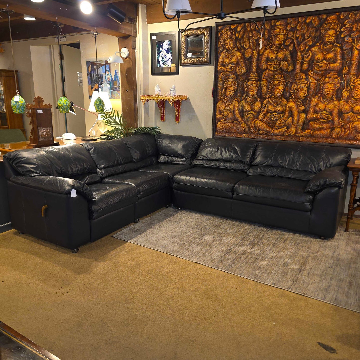 Leather Sleeper Sectional