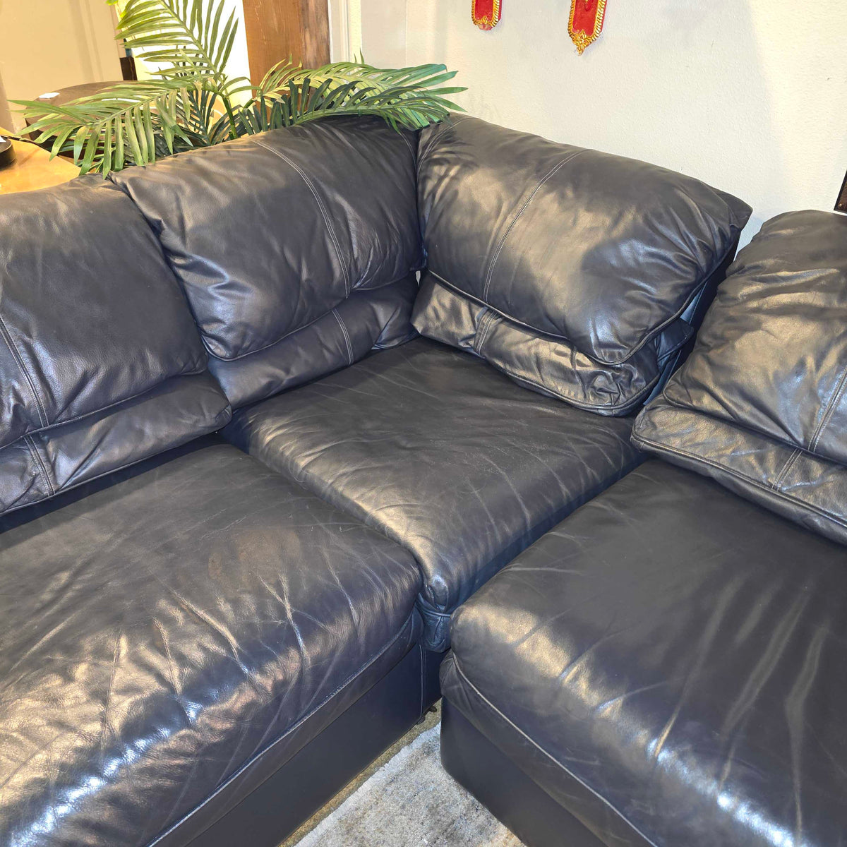 Leather Sleeper Sectional