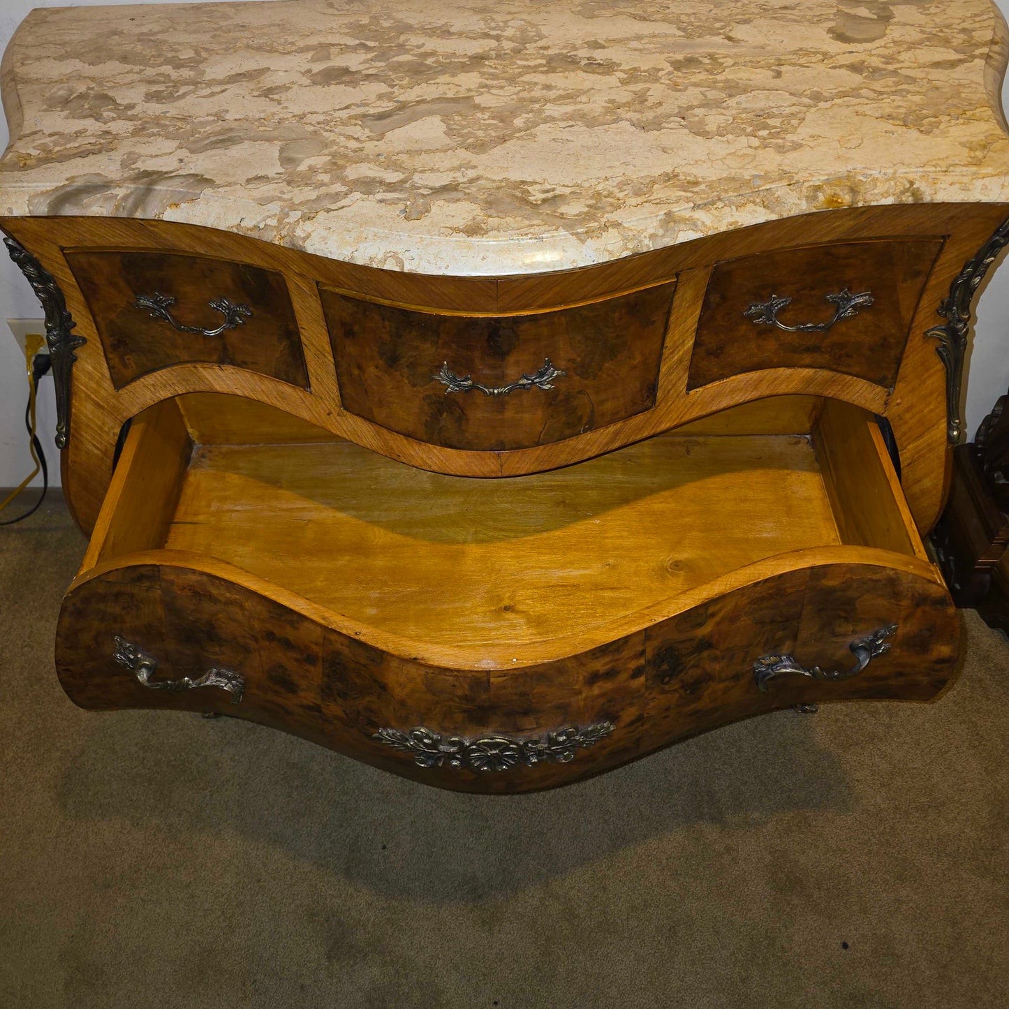 Burl Bombe Style Chest