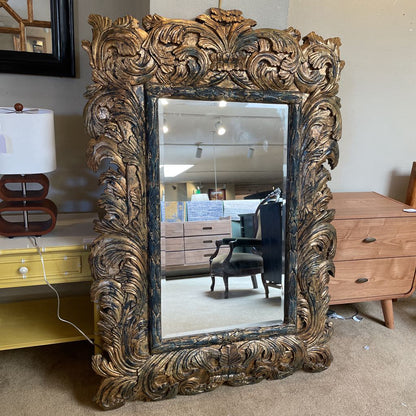 Ornate Gold Brushed Carved Mirror
