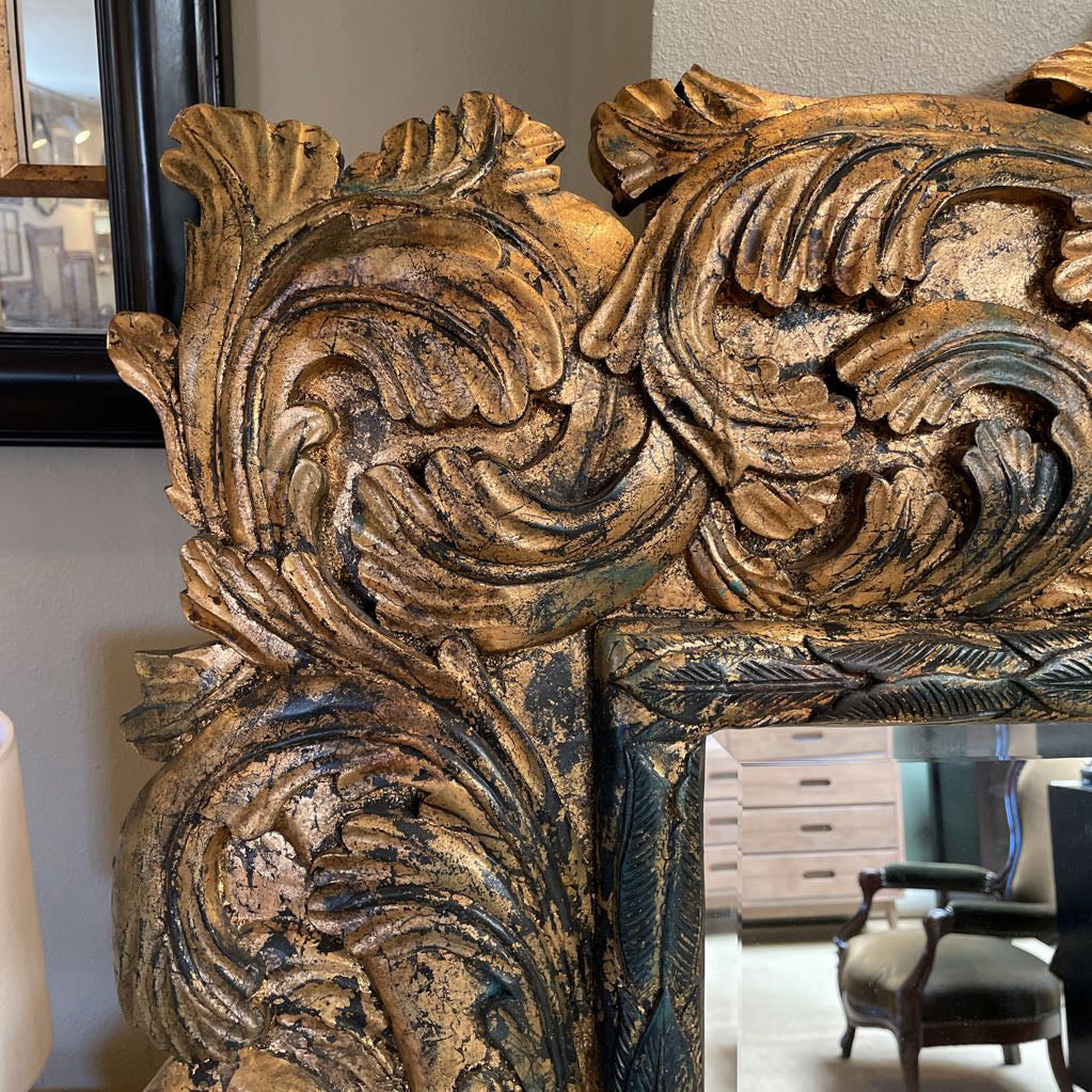 Ornate Gold Brushed Carved Mirror