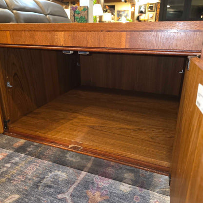 Square Metal Base Side Table w Doors