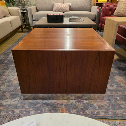 Square Metal Base Side Table w Doors