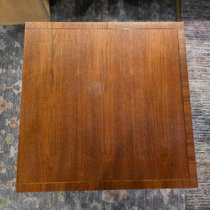 Square Metal Base Side Table w Doors