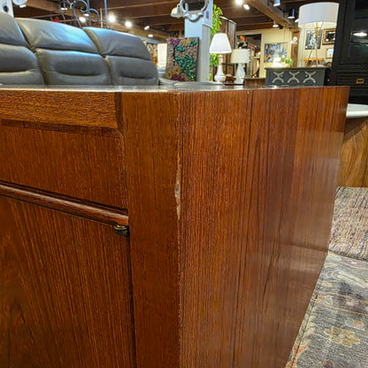 Square Metal Base Side Table w Doors