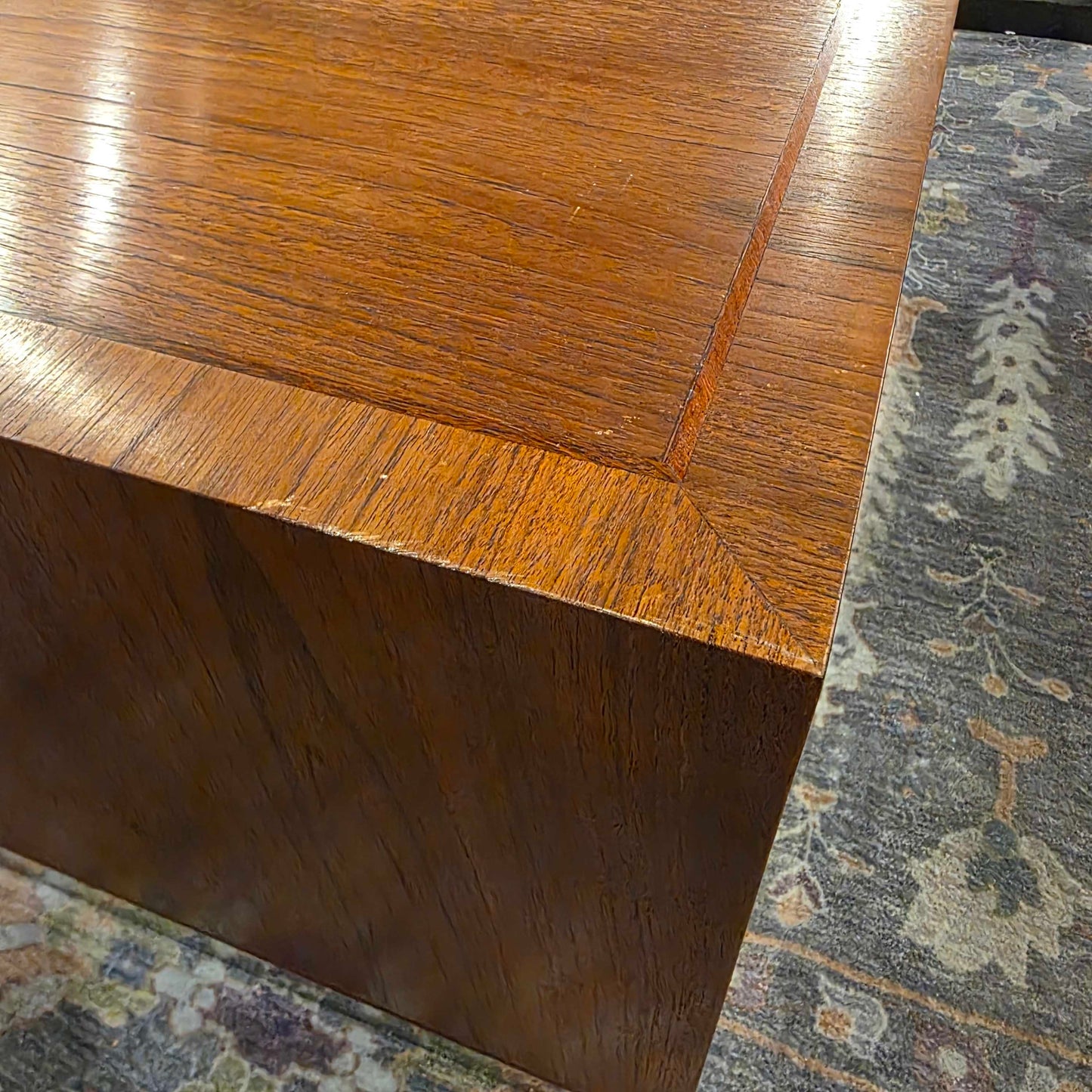 Square Metal Base Side Table w Doors