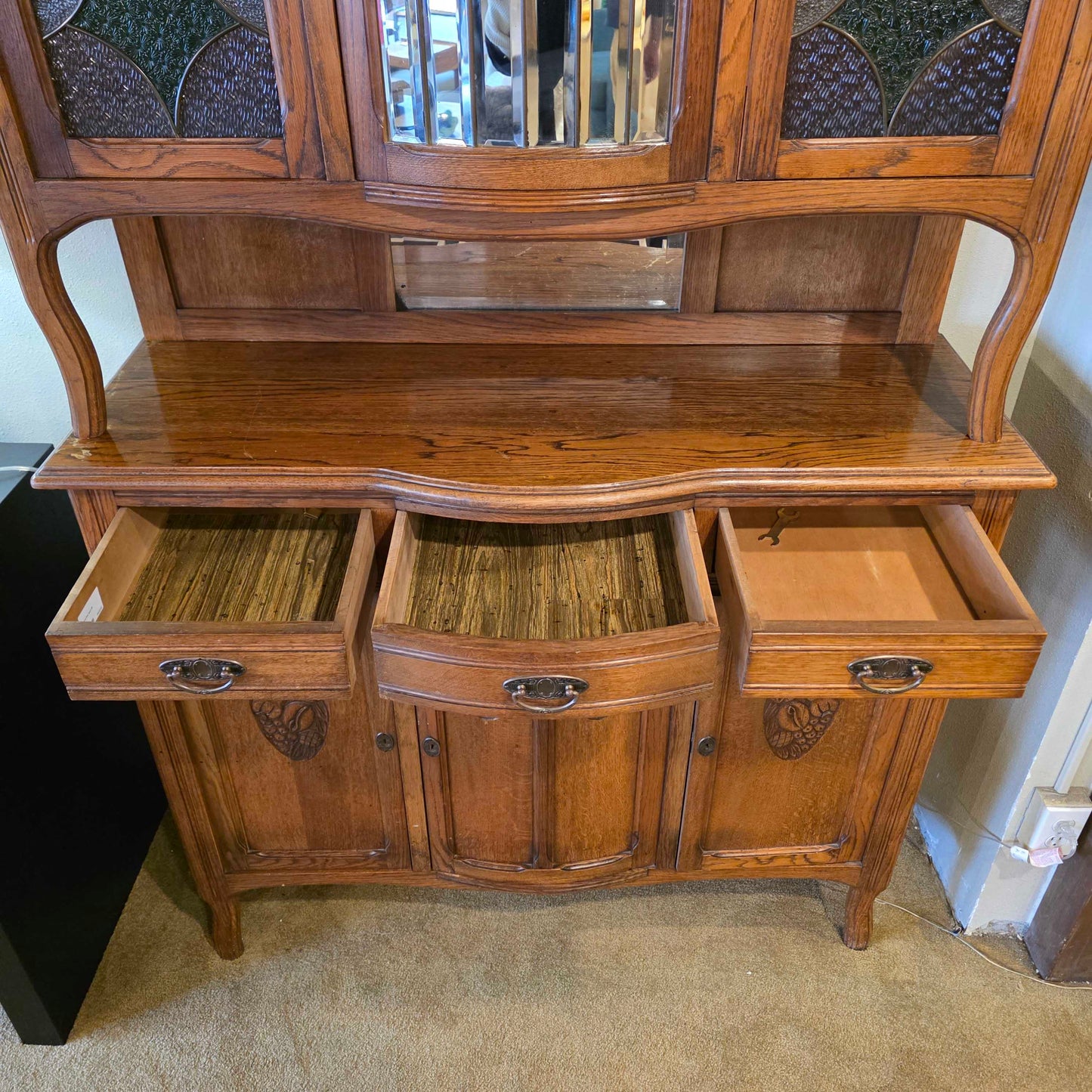 Carved Oak Hutch