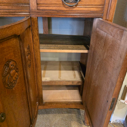 Carved Oak Hutch