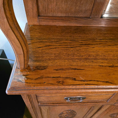 Carved Oak Hutch