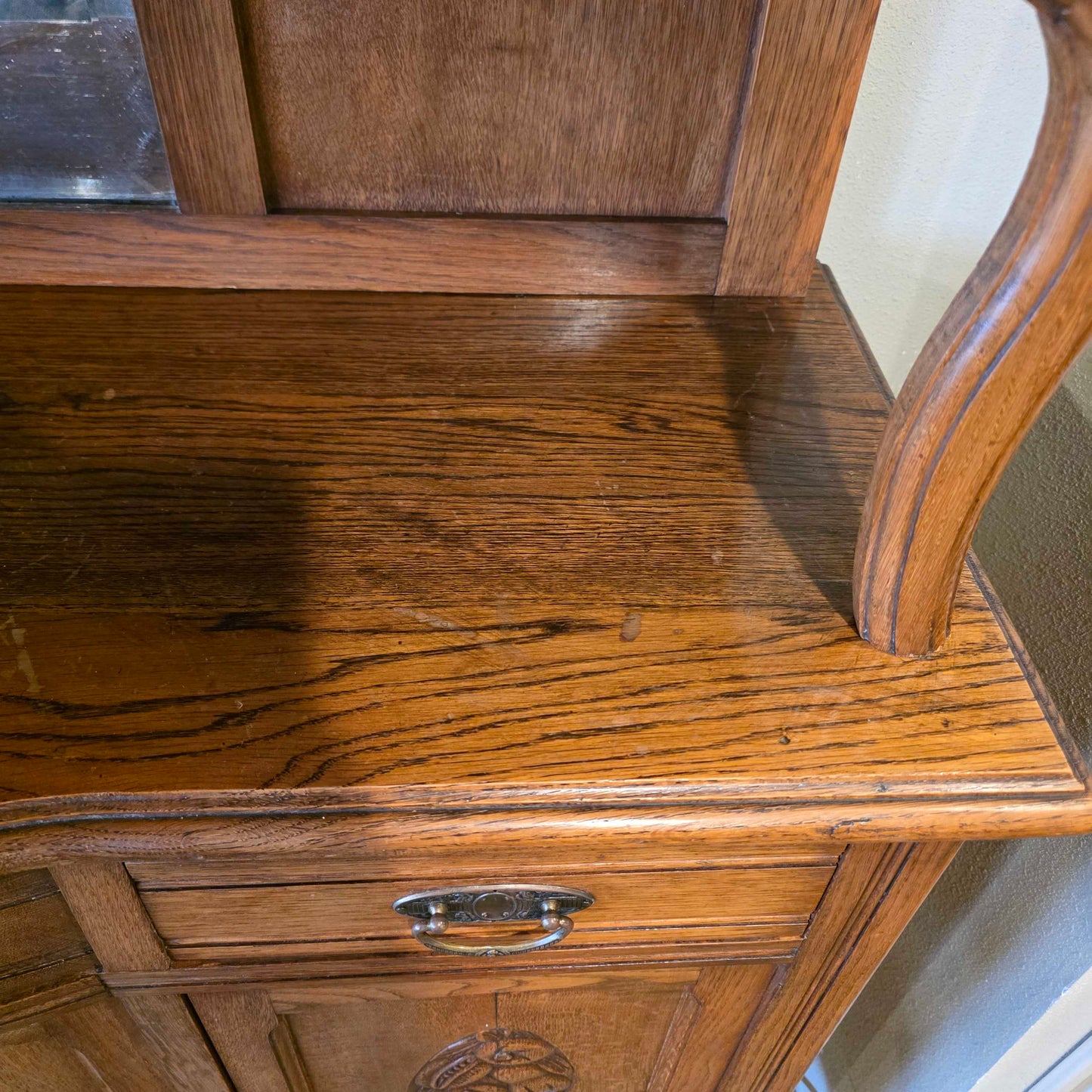 Carved Oak Hutch