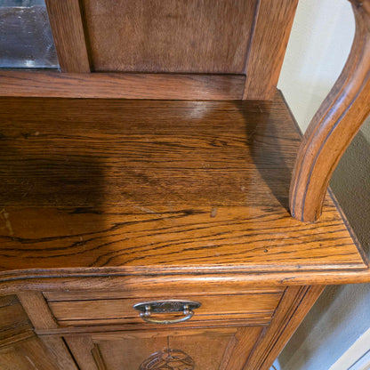 Carved Oak Hutch