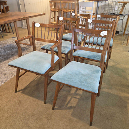 MC Ladder Back Blue Seat Dining Chair Set of 6