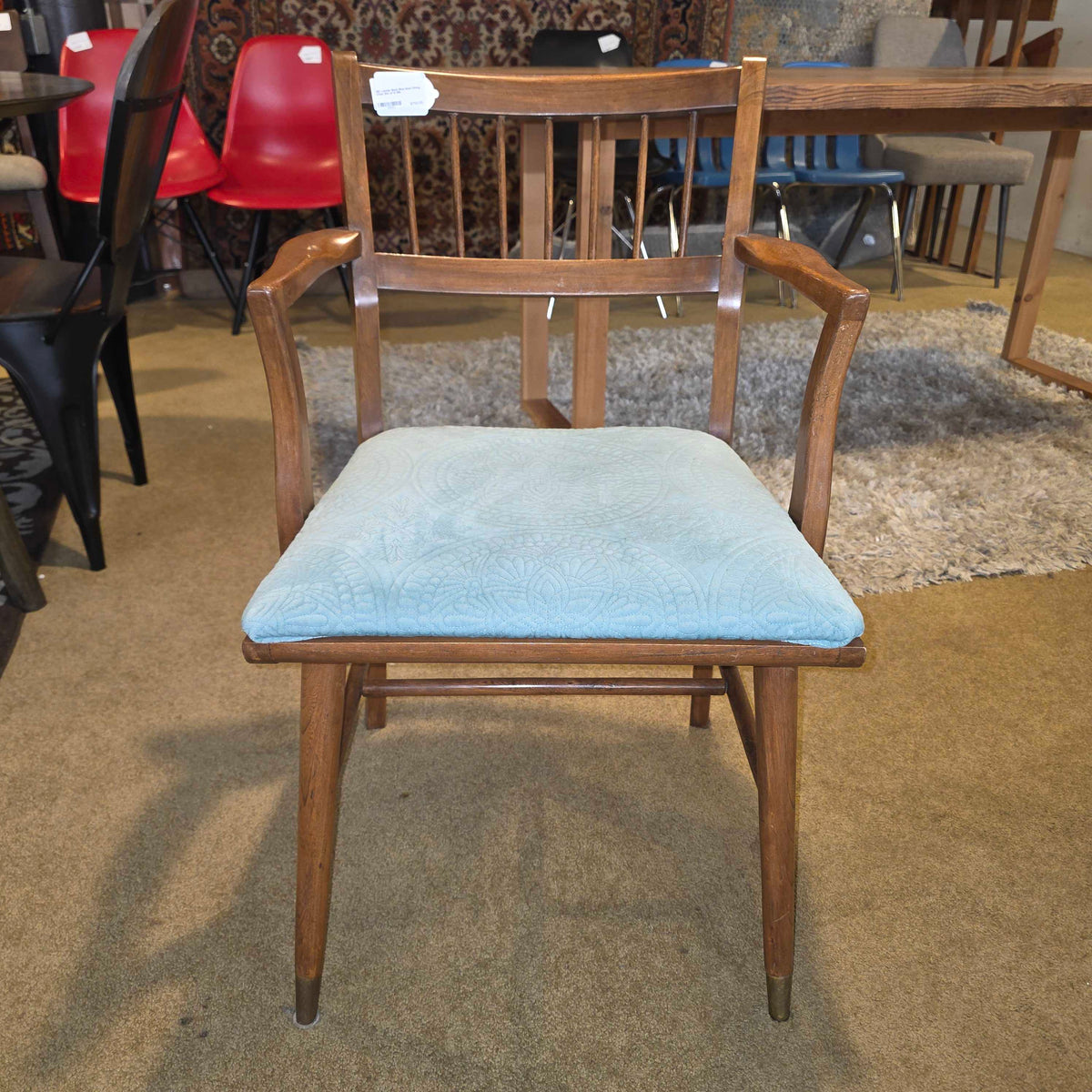 MC Ladder Back Blue Seat Dining Chair Set of 6