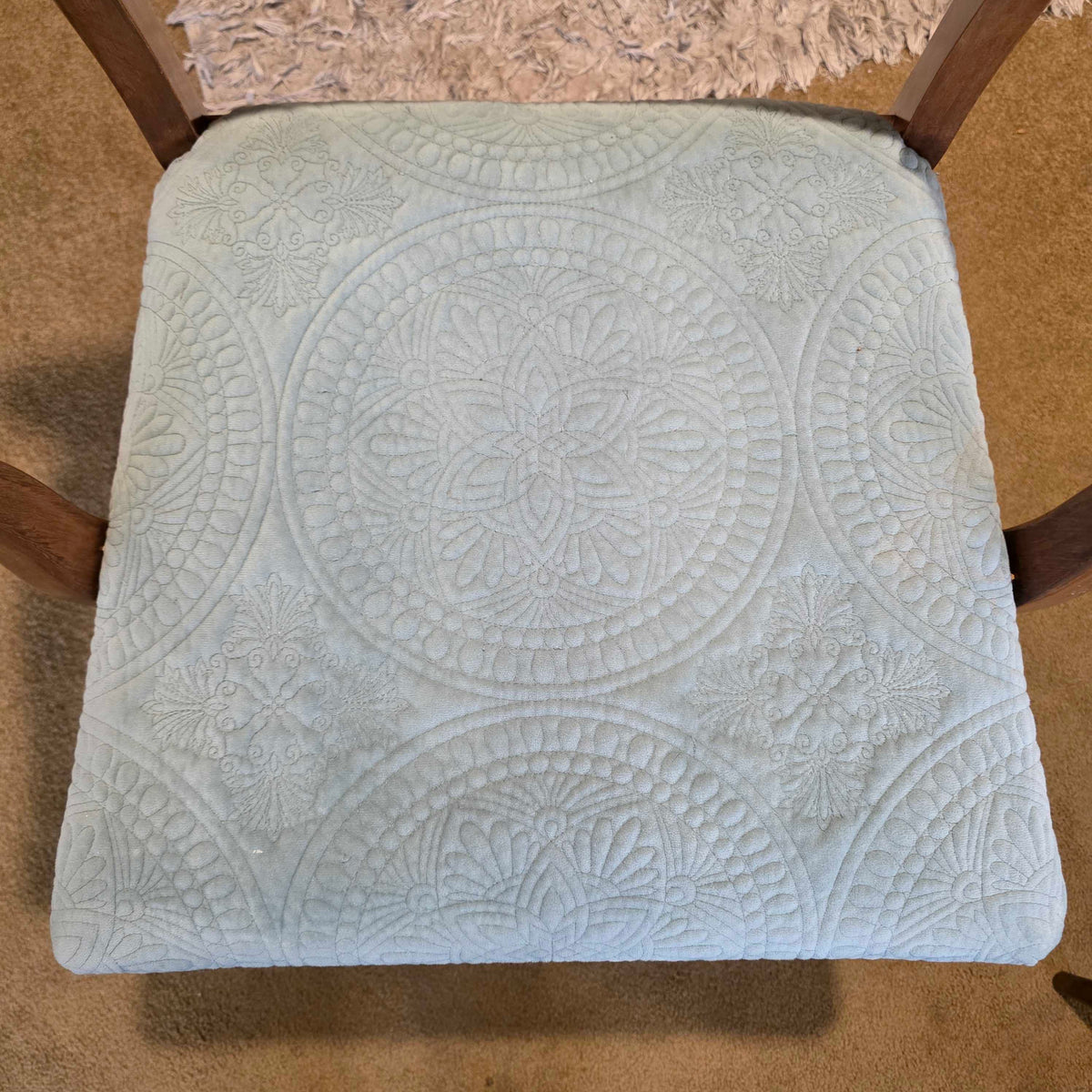 MC Ladder Back Blue Seat Dining Chair Set of 6