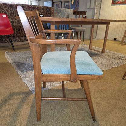 MC Ladder Back Blue Seat Dining Chair Set of 6