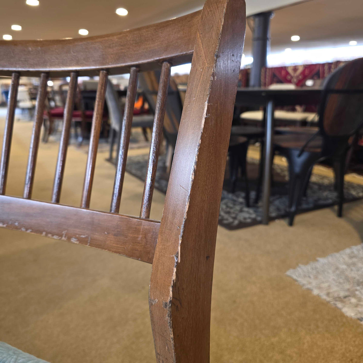 MC Ladder Back Blue Seat Dining Chair Set of 6