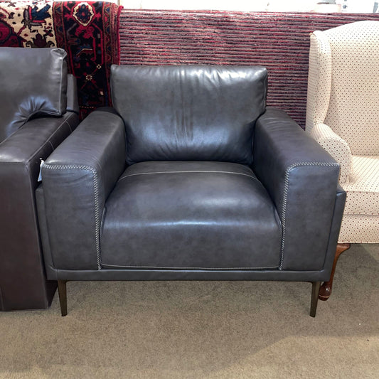 Charcoal Leather Accent Chair U ACCENT CHAIRS