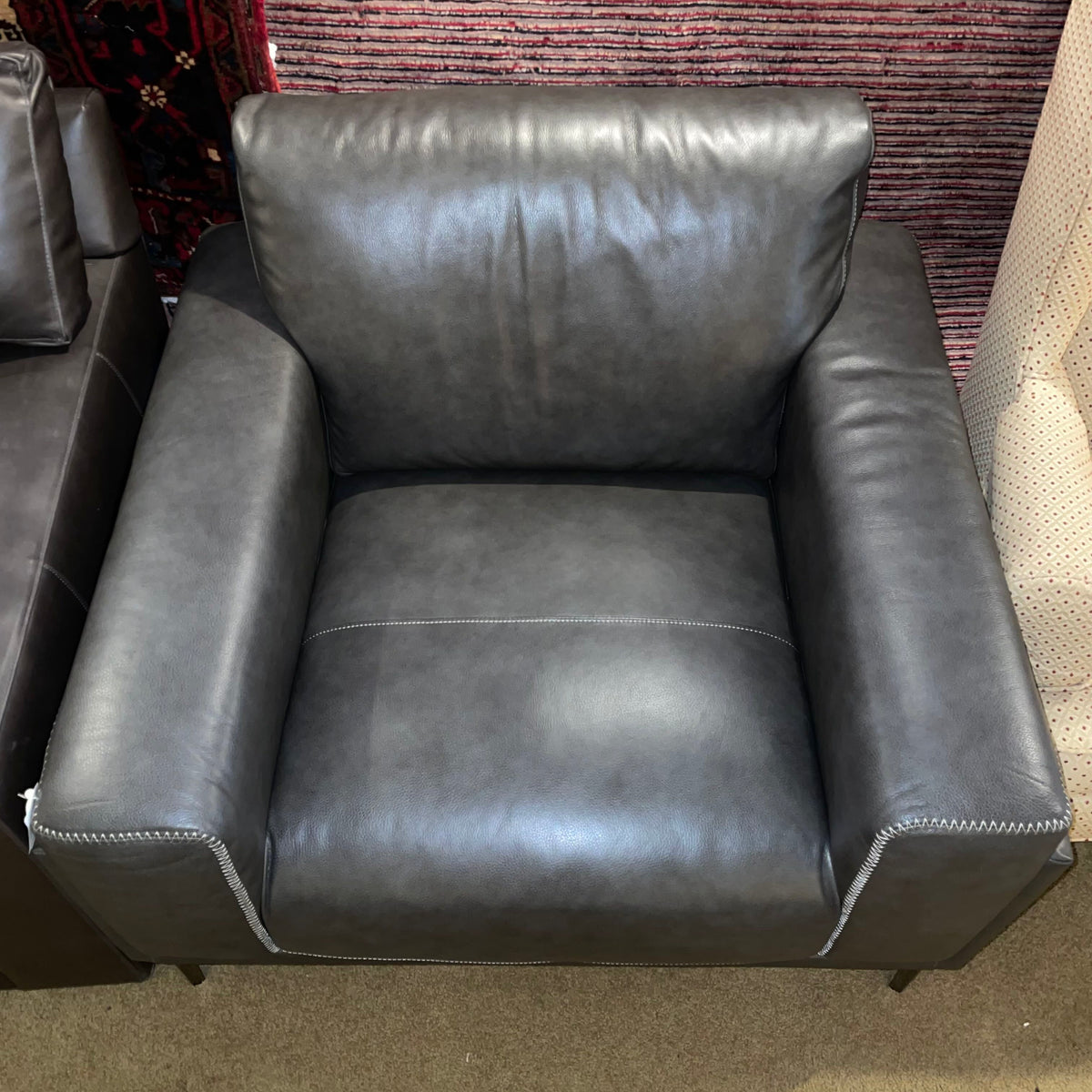 Charcoal Leather Accent Chair U ACCENT CHAIRS