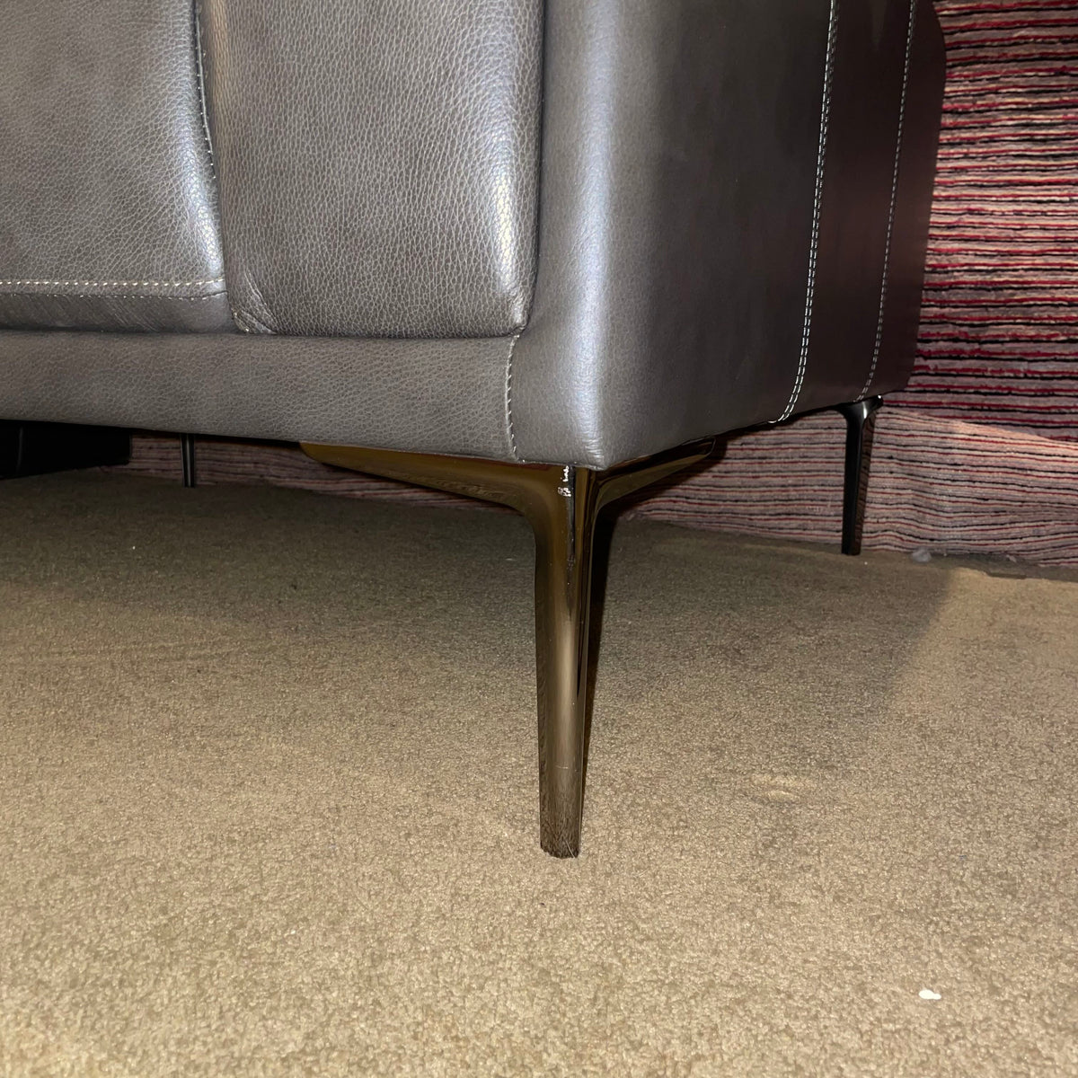 Charcoal Leather Accent Chair U ACCENT CHAIRS