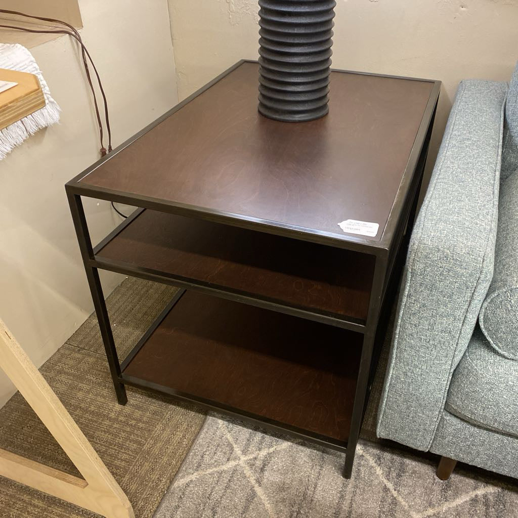 Large Three Tier Industrial Side Table