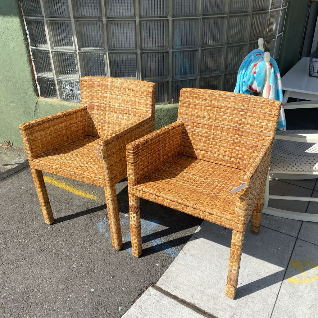 Woven Rattan Armchair