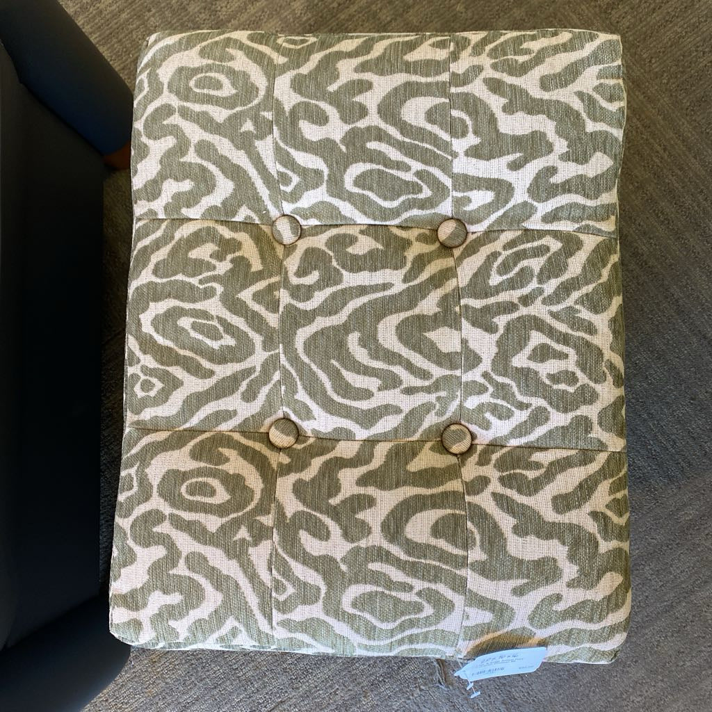Sage & Beige Animal Print Trapezoid Ottoman