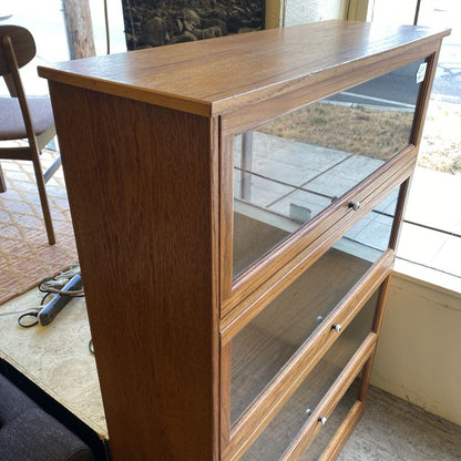 Oak Four Cubby Barrister Bookcase