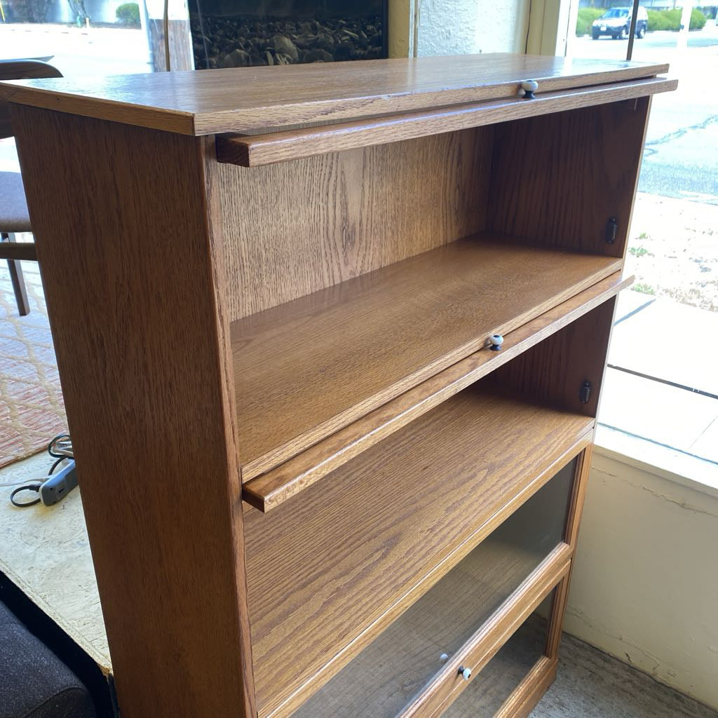 Oak Four Cubby Barrister Bookcase