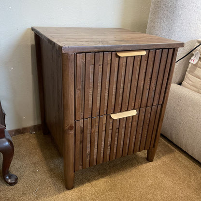 Slatted Front Pine Nightstand