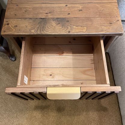 Slatted Front Pine Nightstand