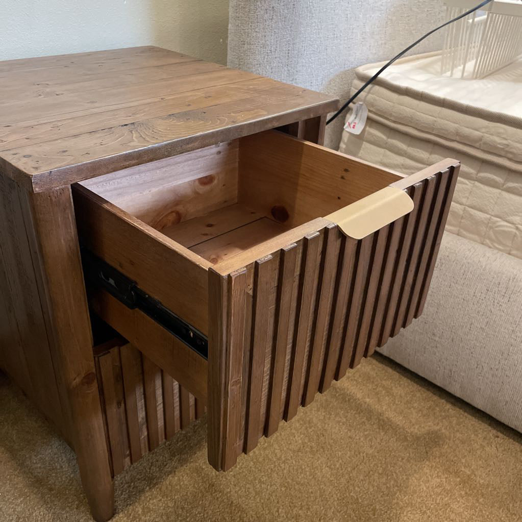 Slatted Front Pine Nightstand
